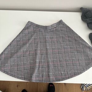 Must Have Checkered Skater Skirt - Black, White, and Pink
